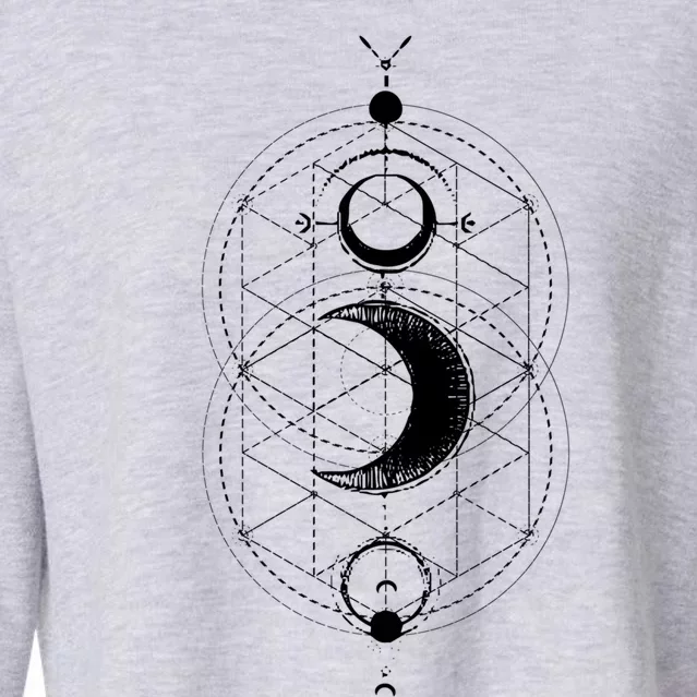 Yoga Magic Geometry Ying Yang Sun And Moon Cool Gift Cropped Pullover Crew