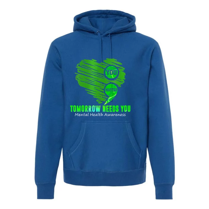 You Matter Heart Retro Tal Health Awareness Meaningful Gift Premium Hoodie