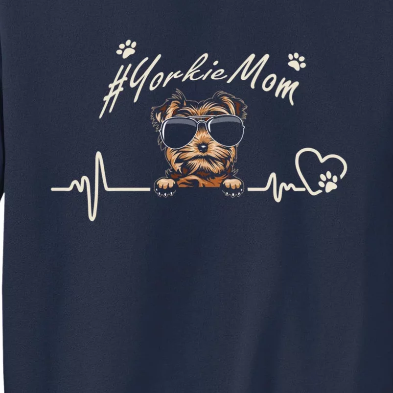 Yorkie Mom Heartbeat With Dog Cool Gift For Mothers Day Sweatshirt