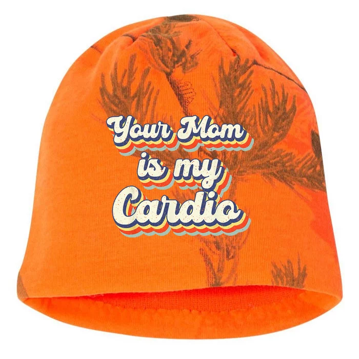 Your Mom Is My Cardio Retro Vintage Kati - Camo Knit Beanie