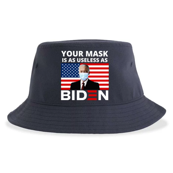 Your Mask Is As Useless As Biden Funny Sustainable Bucket Hat