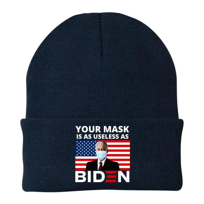 Your Mask Is As Useless As Biden Funny Knit Cap Winter Beanie