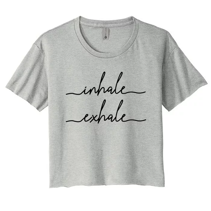 Yoga Meditation Inhale Exhale Spiritual Buddhism Yogi Gift Great Gift Women's Crop Top Tee