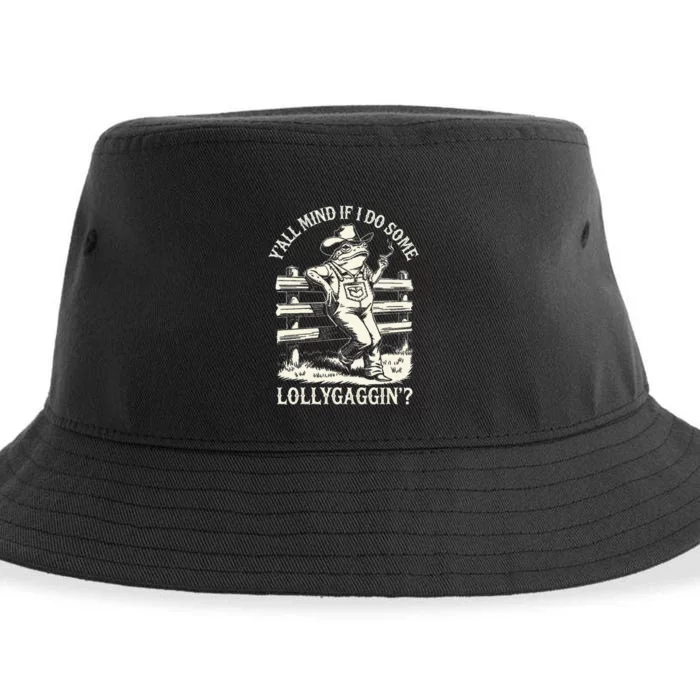 Yall Mind If I Do Some Lollygagging Cowboy Western Frog Sustainable Bucket Hat