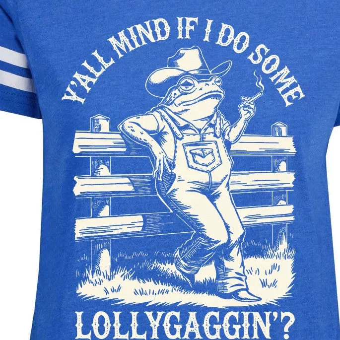 Yall Mind If I Do Some Lollygagging Cowboy Western Frog Enza Ladies Jersey Football T-Shirt