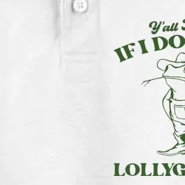 Yall Mind If I Do Some Lollygagging Funny Cowboy Frog Dry Zone Grid Performance Polo