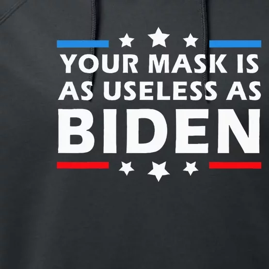 Your Mask Is As Useless As Joe Biden Sucks Funny Political Performance Fleece Hoodie