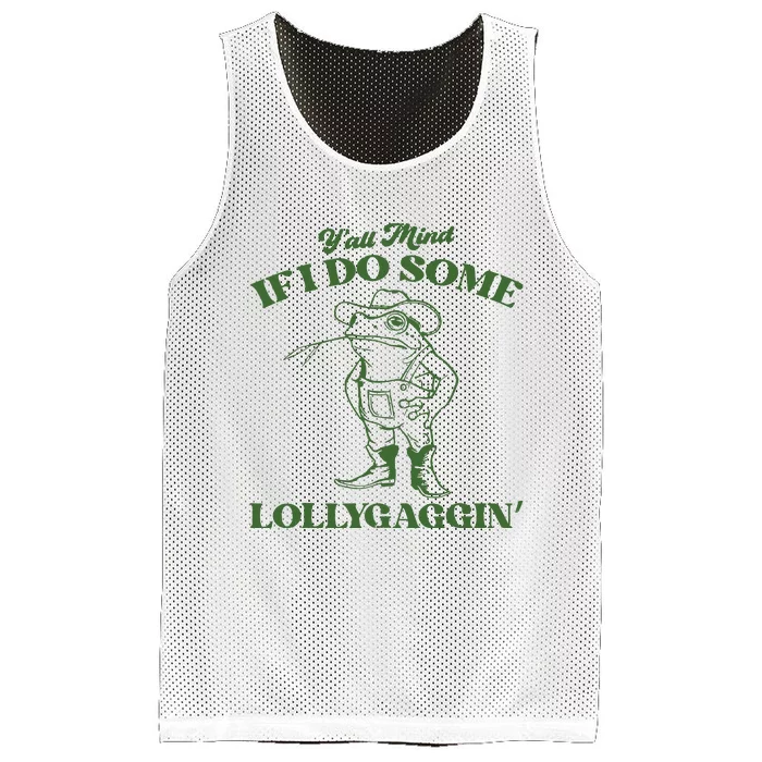 Yall Mind If I Do Some Lollygagging Cowboy Frog Mesh Reversible Basketball Jersey Tank