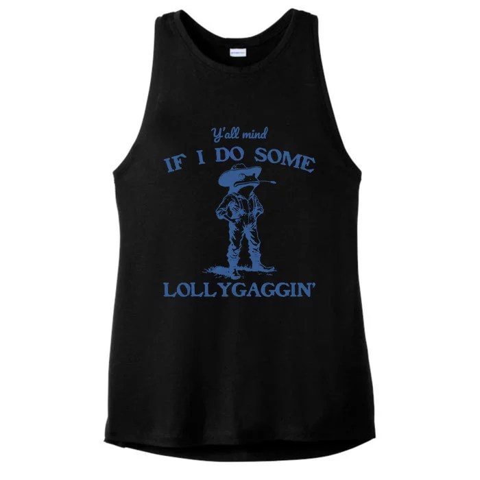 YAll Mind If I Do Some Lollygagging Cowboy Frog Ladies Tri-Blend Wicking Tank