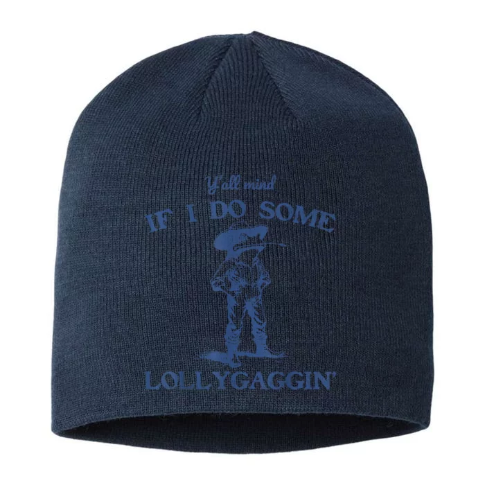 YAll Mind If I Do Some Lollygagging Funny Cowboy Frog 8 1/2in Sustainable Knit Beanie