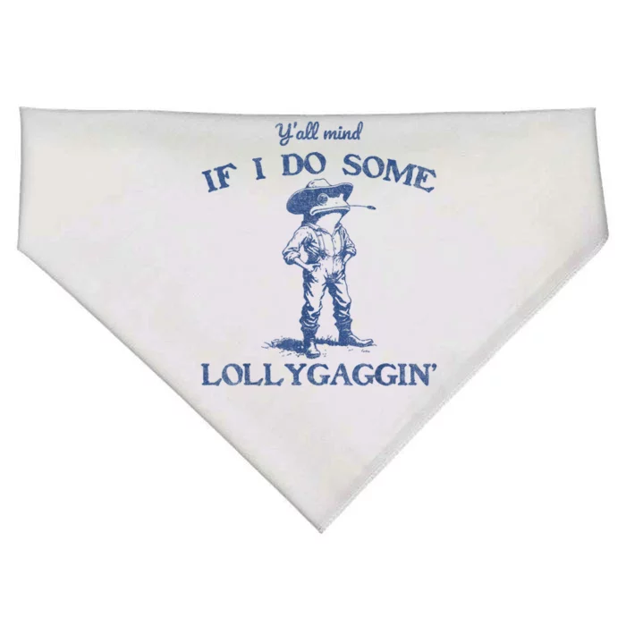 YAll Mind If I Do Some Lollygagging Funny Cowboy Frog USA-Made Doggie Bandana