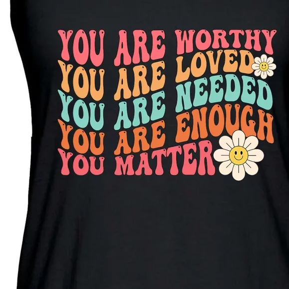 You Matter Kindness Be Kind Groovytal Health Awareness Ladies Essential Flowy Tank