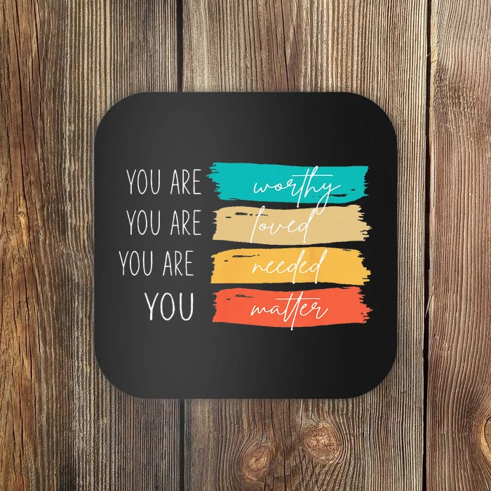 You Matter Kindness Be Kind Groovy Mental Health Awareness Coaster