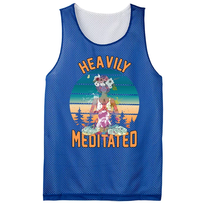 Yoga Meditation Lover Heavily Funny Meditated Gift Mesh Reversible Basketball Jersey Tank