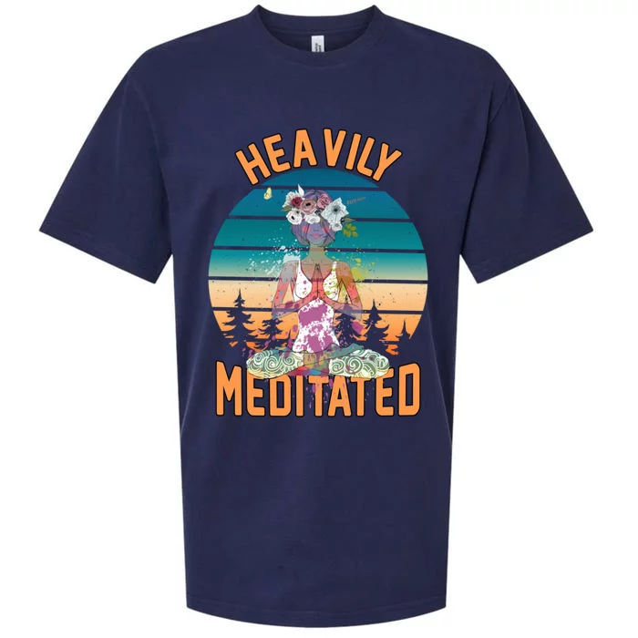 Yoga Meditation Lover Heavily Funny Meditated Gift Sueded Cloud Jersey T-Shirt