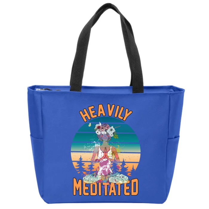 Yoga Meditation Lover Heavily Funny Meditated Gift Zip Tote Bag