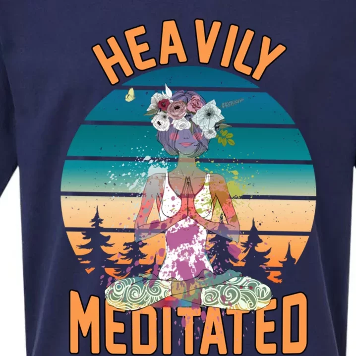 Yoga Meditation Lover Heavily Funny Meditated Gift Sueded Cloud Jersey T-Shirt