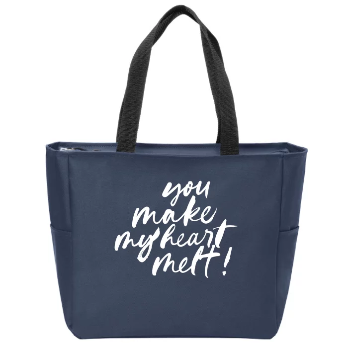 You Make My Heart Melt Cute Gift Zip Tote Bag