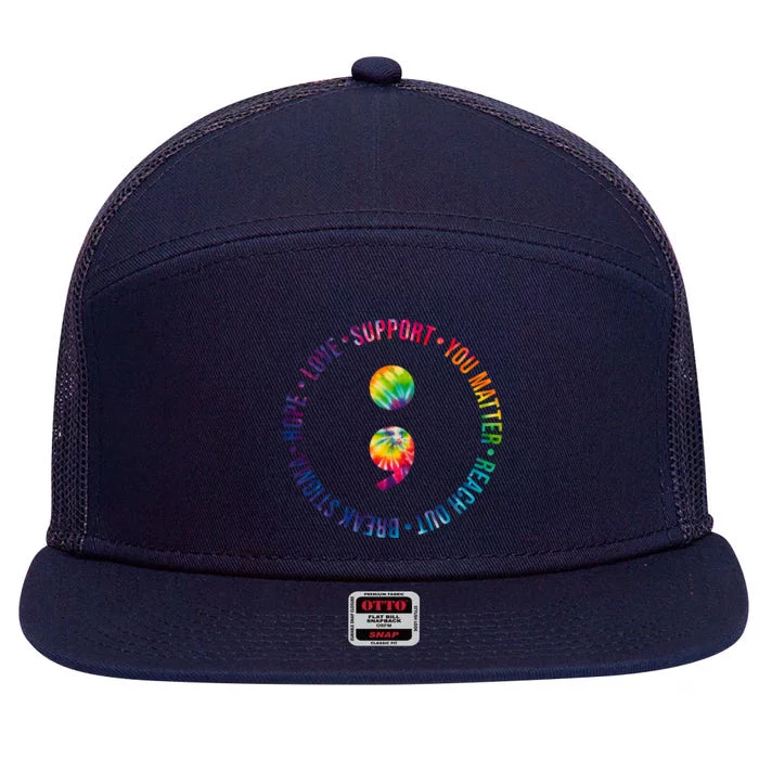 You Matter Mental Health Awareness Colorful 7 Panel Mesh Trucker Snapback Hat