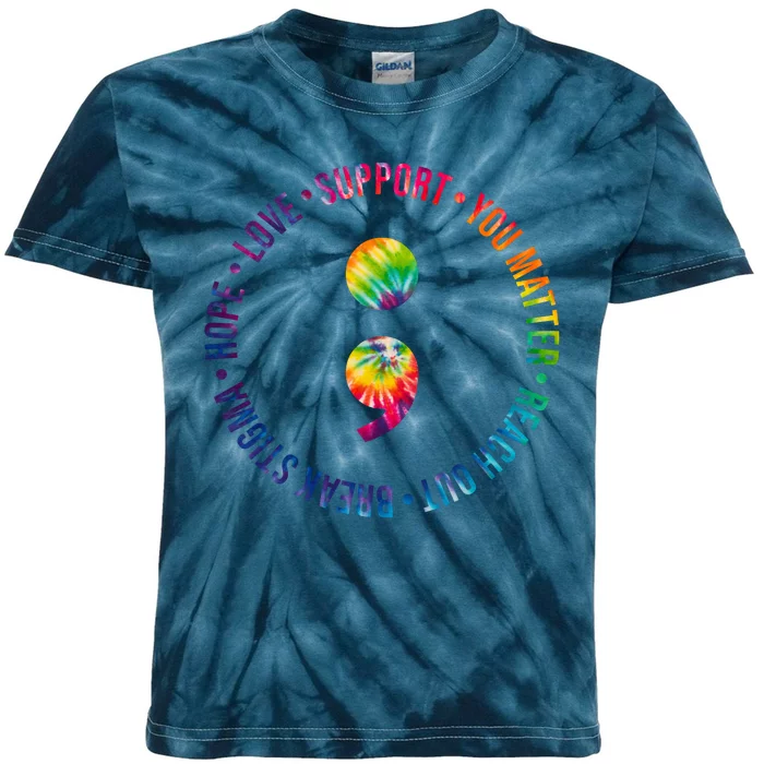 You Matter Mental Health Awareness Colorful Kids Tie-Dye T-Shirt