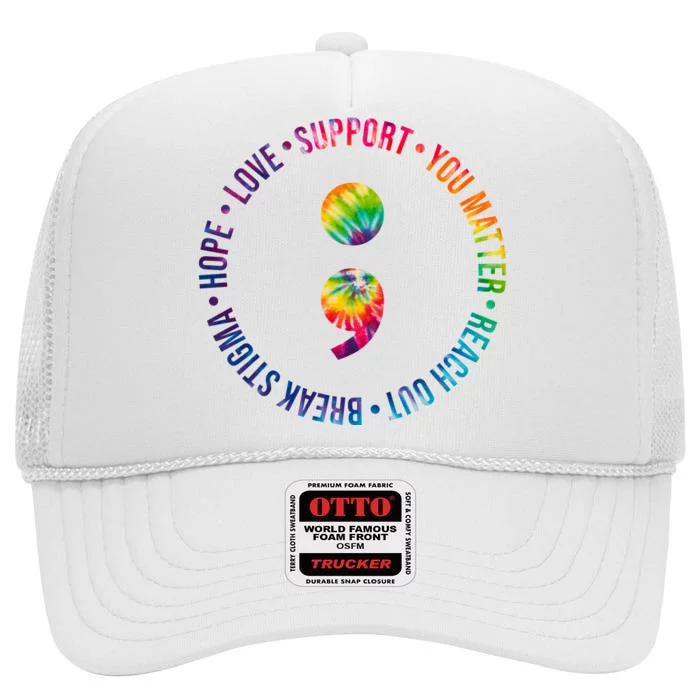 You Matter Mental Health Awareness Colorful High Crown Mesh Trucker Hat