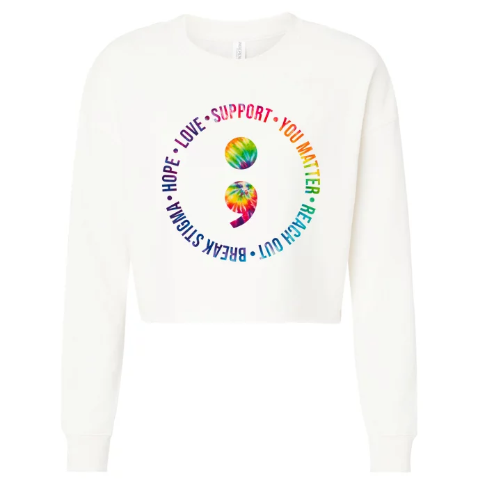 You Matter Mental Health Awareness Colorful Cropped Pullover Crew