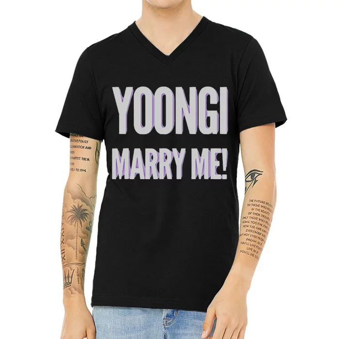 Yoongi Marry Me V-Neck T-Shirt