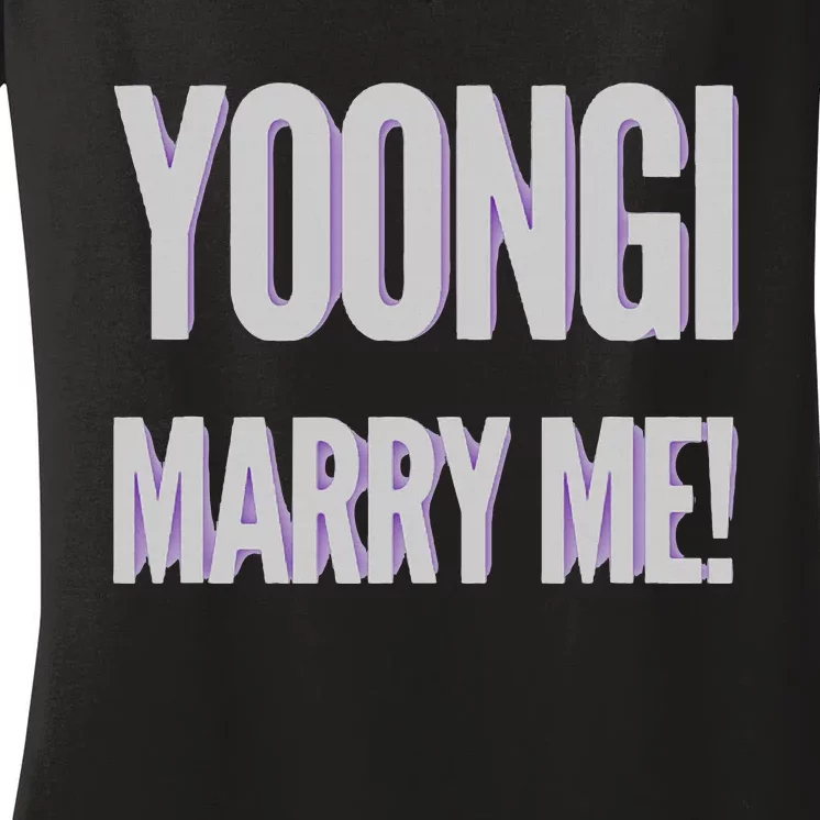 Yoongi Marry Me Women's V-Neck T-Shirt