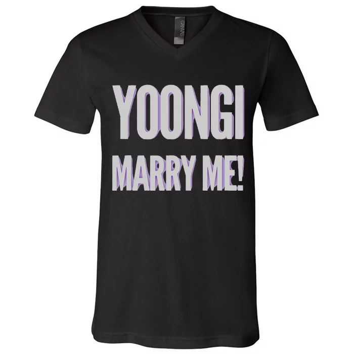 Yoongi Marry Me V-Neck T-Shirt