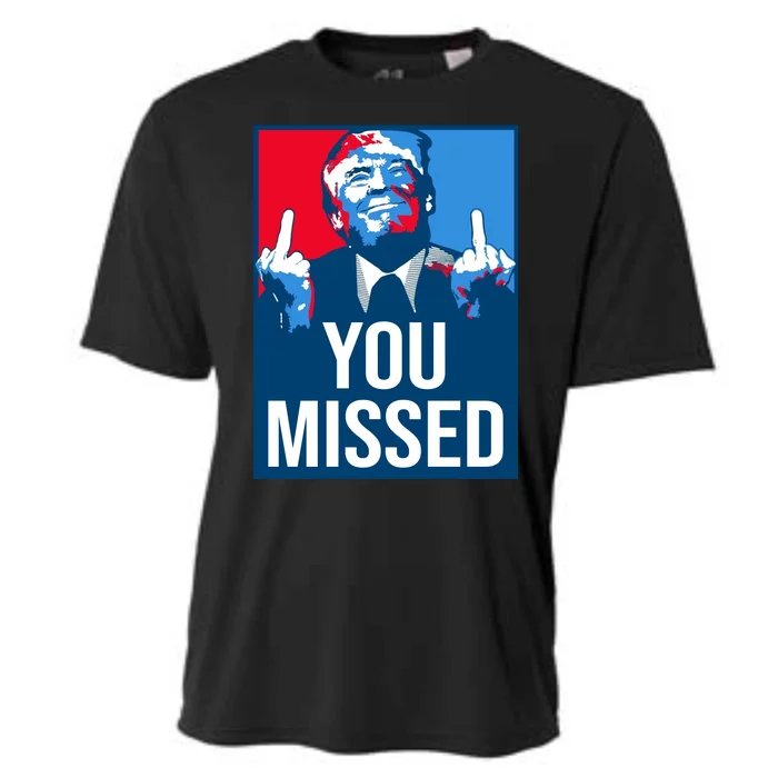 You Missed Middle Finger Donald Trump Usa Patriotic Cooling Performance Crew T-Shirt