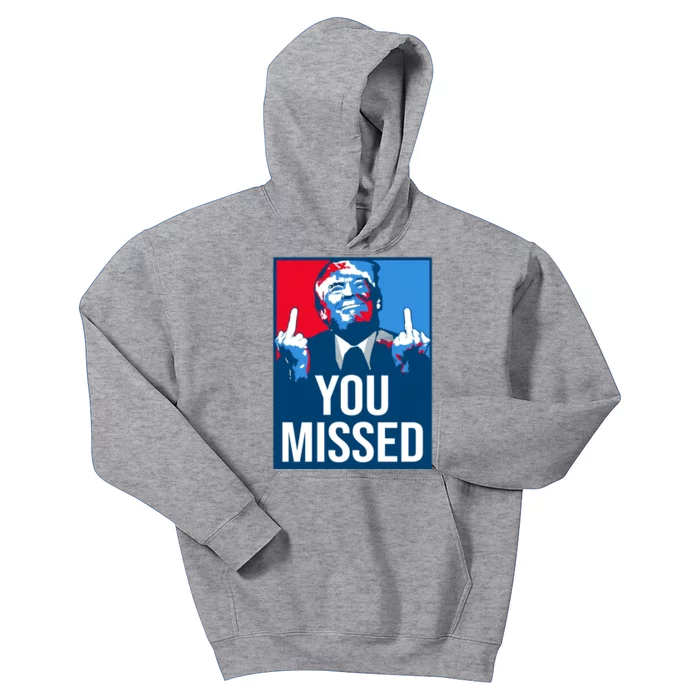 You Missed Middle Finger Donald Trump Usa Patriotic Kids Hoodie