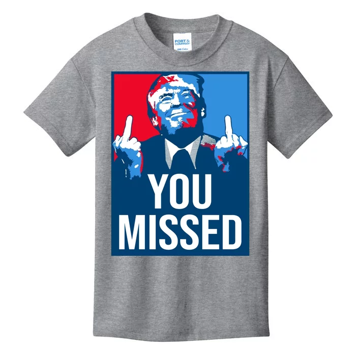 You Missed Middle Finger Donald Trump Usa Patriotic Kids T-Shirt