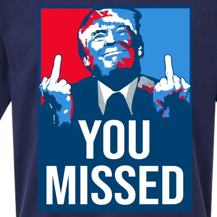 You Missed Middle Finger Donald Trump Usa Patriotic Sueded Cloud Jersey T-Shirt