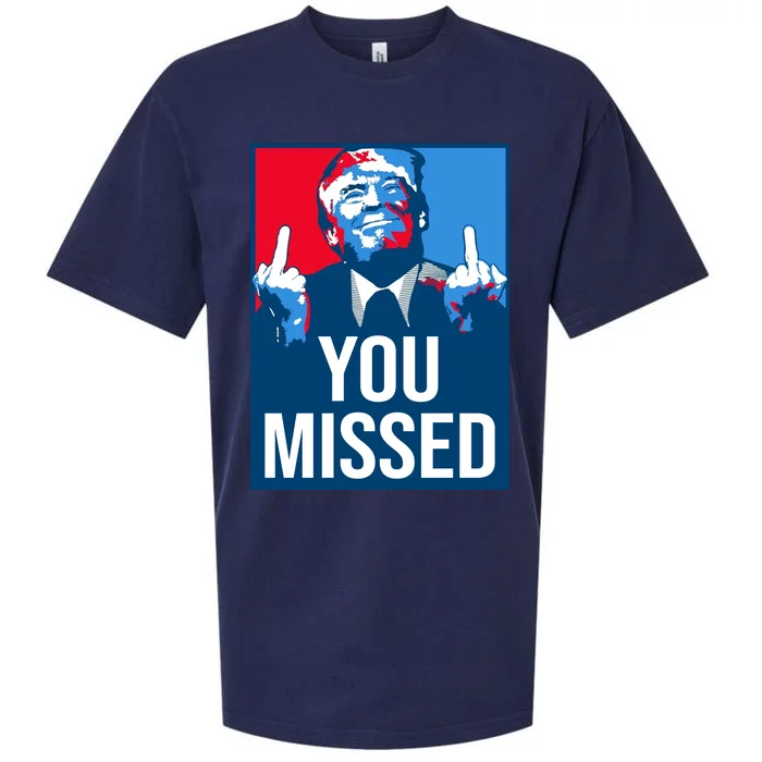 You Missed Middle Finger Donald Trump Usa Patriotic Sueded Cloud Jersey T-Shirt