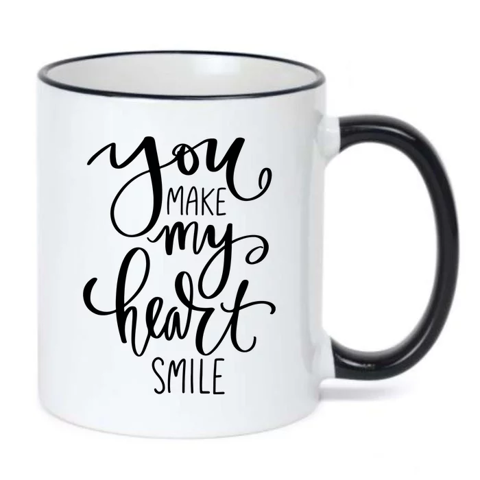 You Make My Heart Smile Cute Gift Black Color Changing Mug