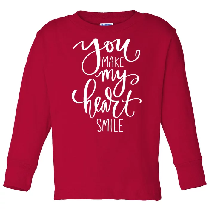 You Make My Heart Smile Cute Gift Toddler Long Sleeve Shirt