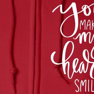 You Make My Heart Smile Cute Gift Full Zip Hoodie