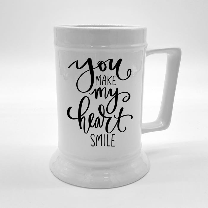 You Make My Heart Smile Cute Gift Front & Back Beer Stein