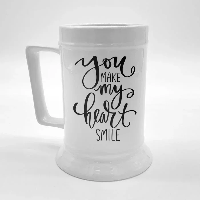 You Make My Heart Smile Cute Gift Front & Back Beer Stein