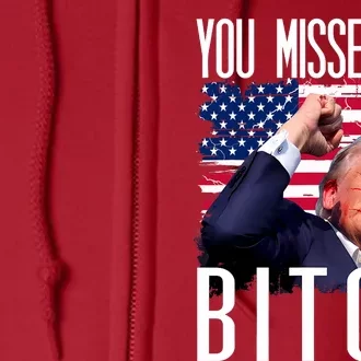 You Missed Me Bitch Trump 2024 Survived Full Zip Hoodie