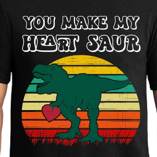 You Make My Heart Saur Dinosaur Valentines Day Tgreat Giftrex Heart Gift Pajama Set