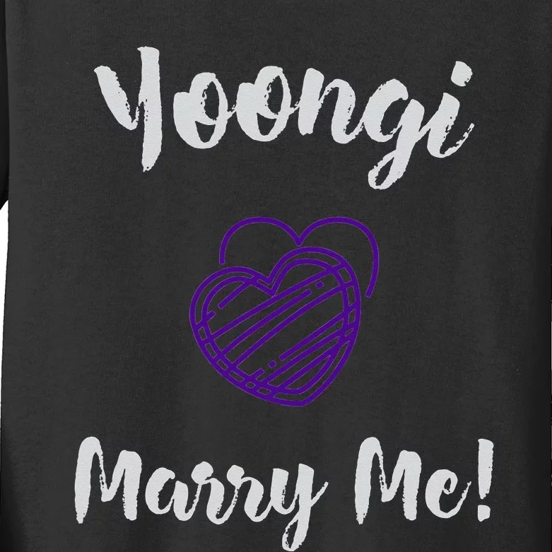 Yoongi Marry Me! Kids Long Sleeve Shirt