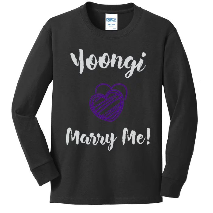 Yoongi Marry Me! Kids Long Sleeve Shirt