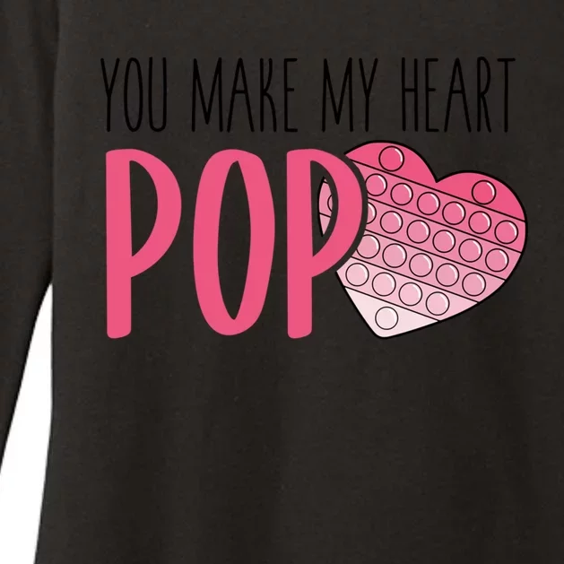 You Make My Heart Pop Popper Funny Pop It Valentines Funny Gift Womens CVC Long Sleeve Shirt