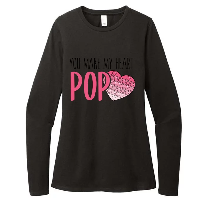 You Make My Heart Pop Popper Funny Pop It Valentines Funny Gift Womens CVC Long Sleeve Shirt