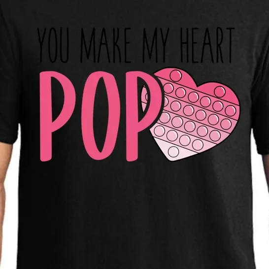 You Make My Heart Pop Popper Funny Pop It Valentines Funny Gift Pajama Set