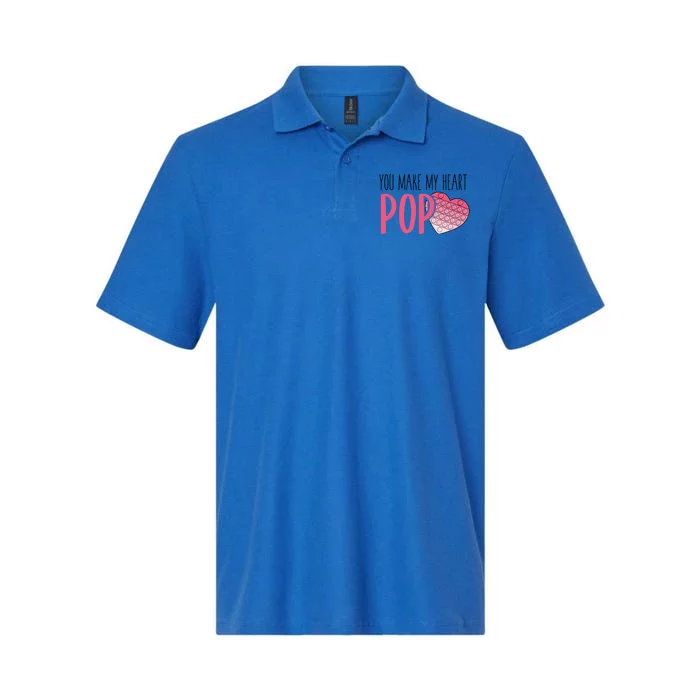 You Make My Heart Pop Popper Funny Pop It Valentines Funny Gift Softstyle Adult Sport Polo