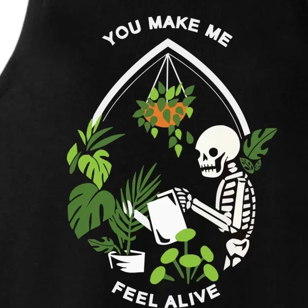 You Make Me Feel Alive Halloween Skull Funny Plants. Ladies Tri-Blend Wicking Tank