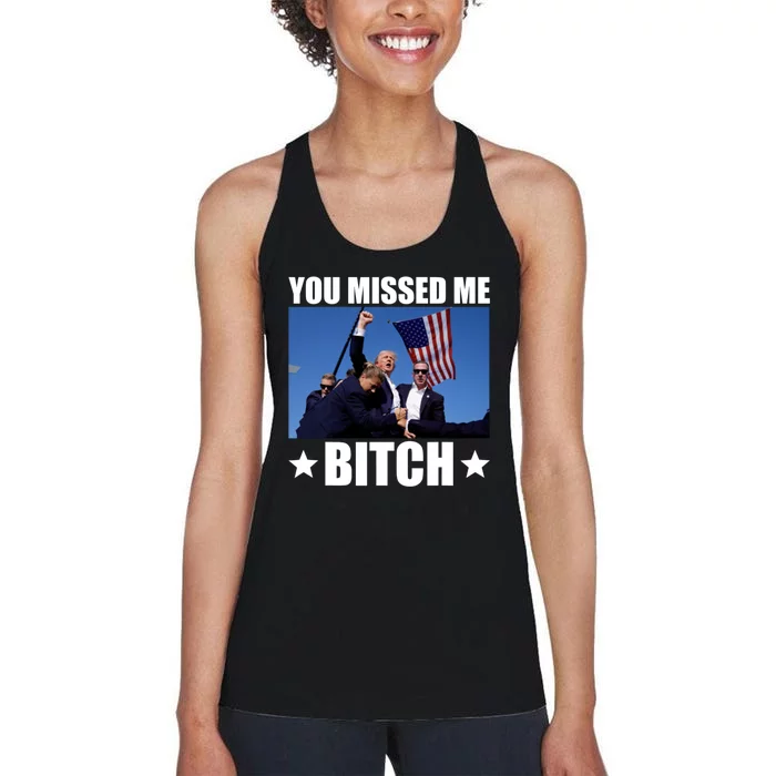 You Missed Me Bitch Trump 2024 Women's Racerback Tank