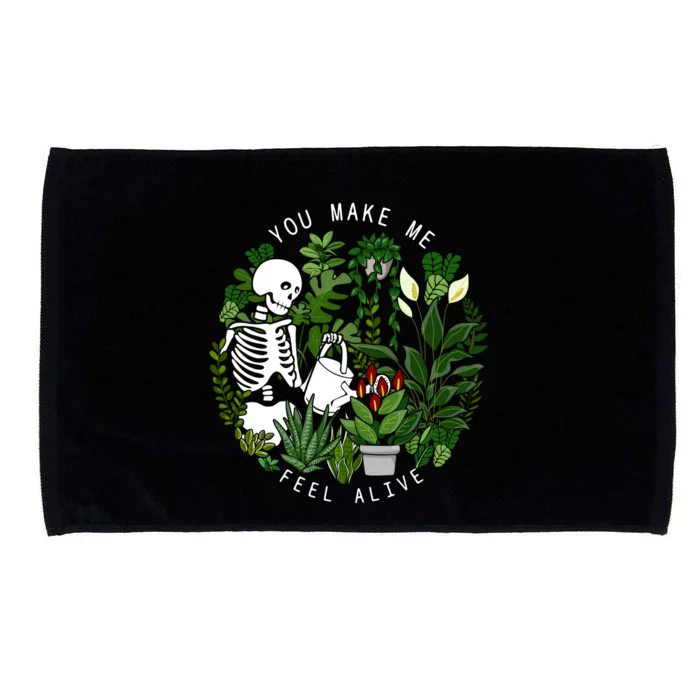 You Make Me Feel Alive Plant Lover Skeleton Microfiber Hand Towel